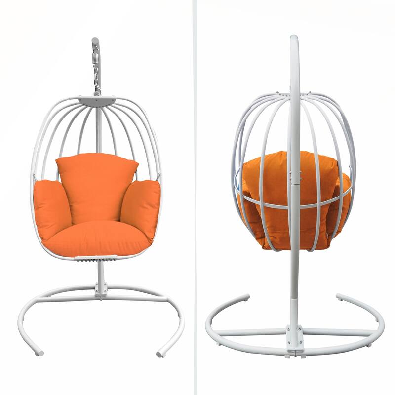 Hanging Egg Chair with Stand and Hammock Swing for Outdoor Relaxation and Durability