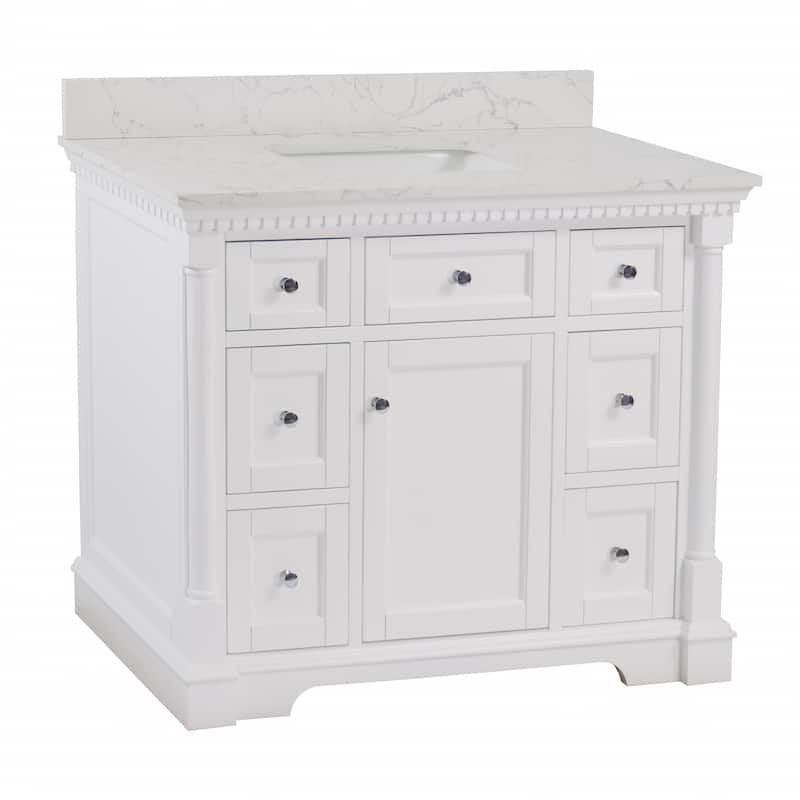 KitchenBathCollection Sydney 42" Bathroom Vanity with Engineered Marble Top