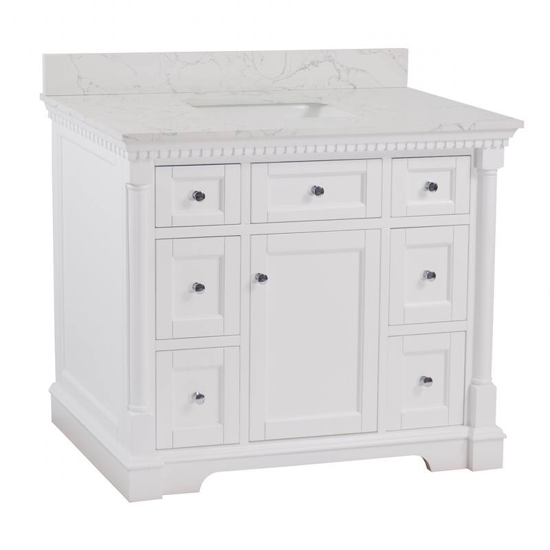 KitchenBathCollection Sydney 42" Bathroom Vanity with Engineered Marble Top