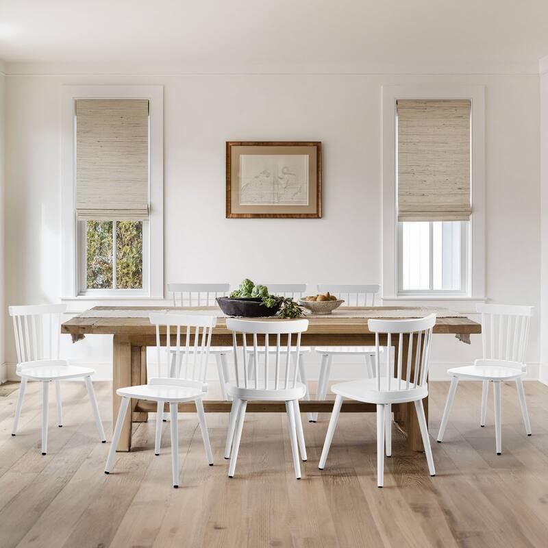 Solid Wood Spindle Back Windsor Dining Chairs Set of 2 - 33.3"H x 17.72"W x 19.7"D