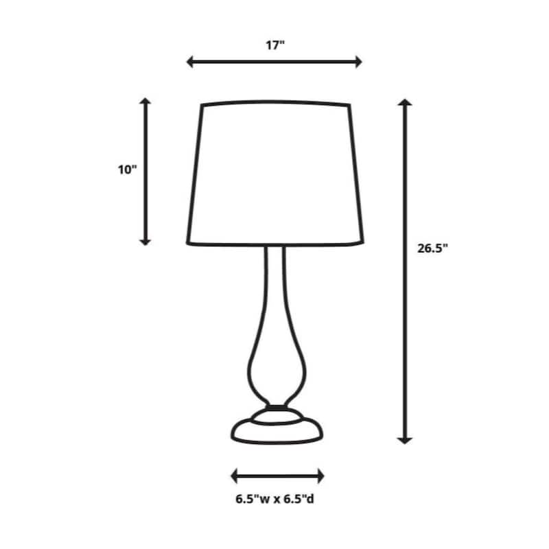 Grid Table Lamp with White Drum Shade - 26.5" - White