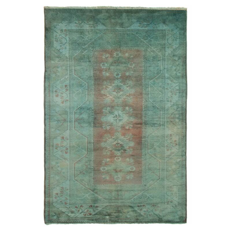 ECARPETGALLERY Hand-knotted Color Transition Teal Wool Rug - 5'4 x 8'1 - Teal - 5'4 x 8'1