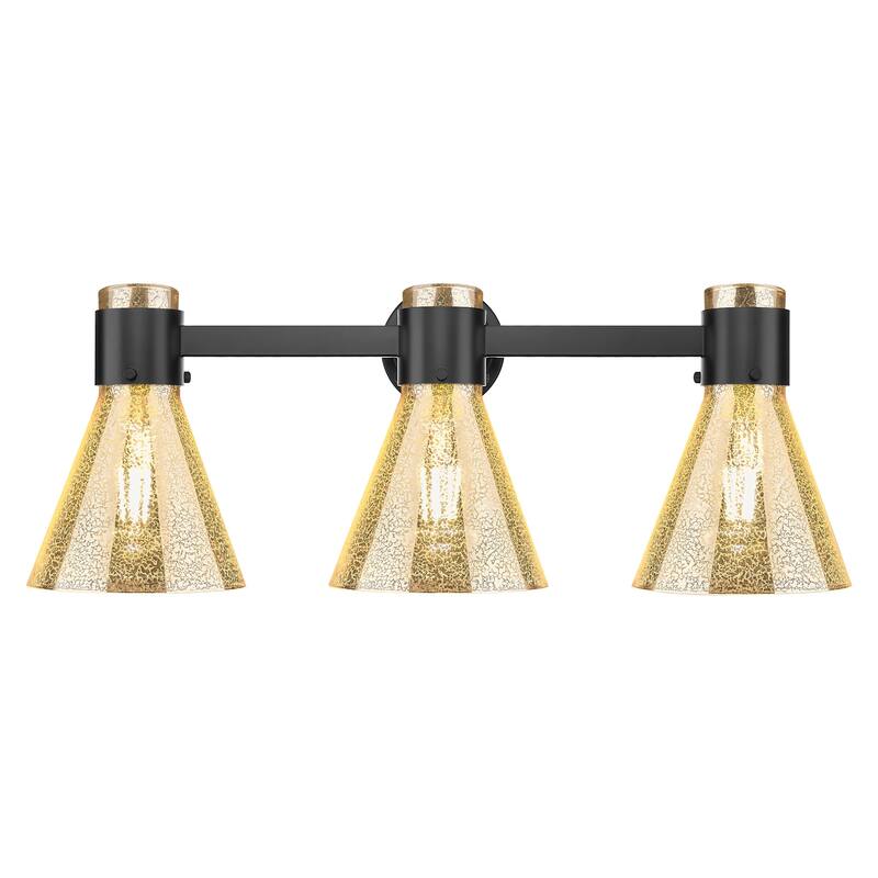 Innovations Lighting 464-3W-G464C-7ME Lawton Cone 3 Light 24" Wide - Matte Black