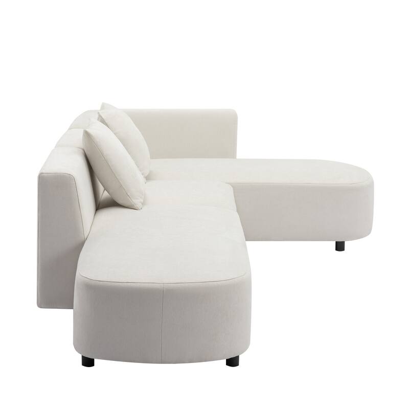 Chenille Velvet Modern Circular Sectional Sofa with HighDensity Foam