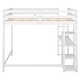preview thumbnail 21 of 22, Full Size Loft Bed Wood Bed Frame with Built-in Desk and Shelves, Full Length Safety Guardrail for Kids Teens Bedroom/Dorm