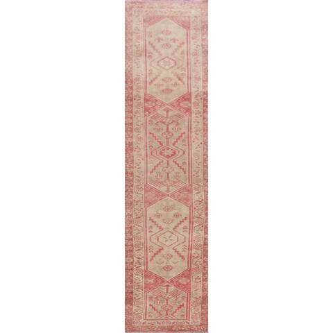 Muted Authentic Oushak Turkish Geometric Runner Rug Wool Hand-knotted - 2'5" x 11'7"