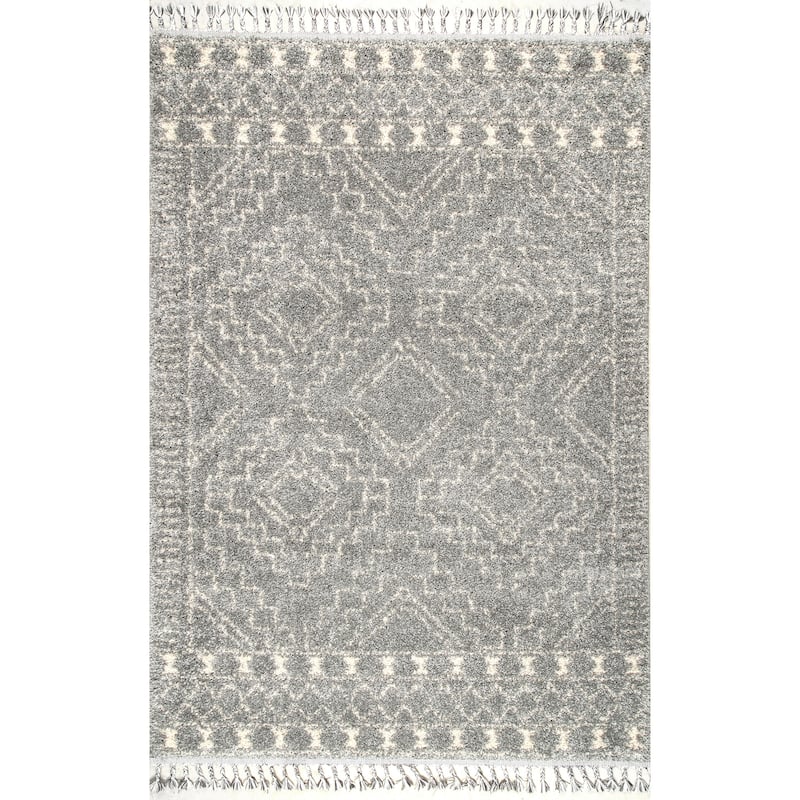 Nuloom Vasiliki Moroccan Shag Tasseled Area Rug