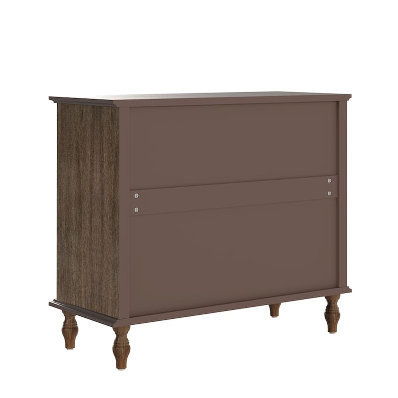 Rustic Wooden 4-Drawer Storage Chest with Metal Knobs and Solid Wood Feet by GDFStudio