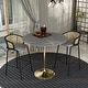preview thumbnail 16 of 21, LeisureMod Verve 48" Round Bar Dining Table with Sintered Stone TableTop and Brushed Gold Base for Kitchen & Dining Room
