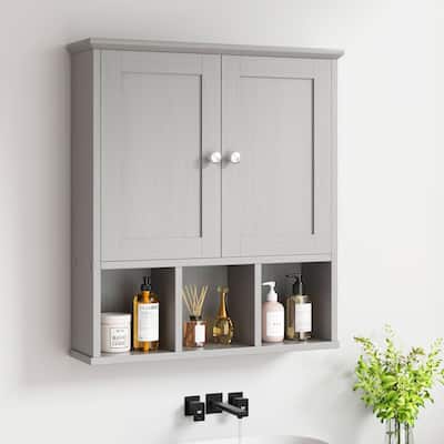 Futzca Bathroom Cabinet Wall Mounted, Storage Cabinet with Doors and Shelves