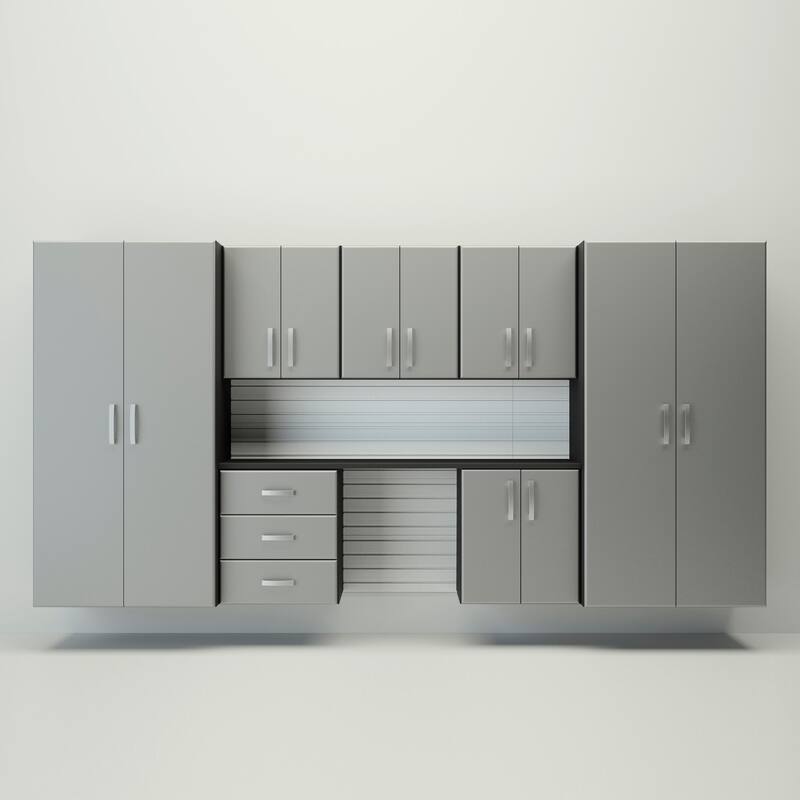 Flow Wall 8 Piece PVC Indoor Cabinet Deluxe Workstation