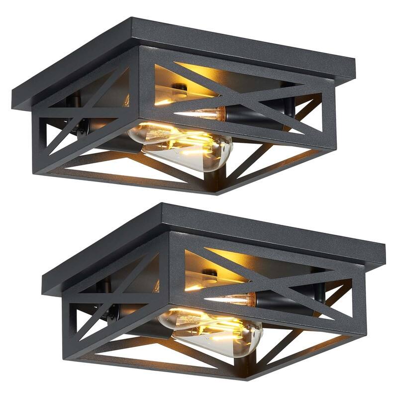 2 Light Farmhouse Flush Mount Ceiling Light-2 Pack