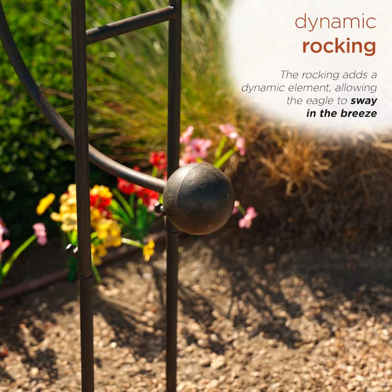 Alpine Corporation NCY408 Metal Rocking Cardinal Stake, Stylish Decor for Garden, Patio, & Lawn 59"H Red