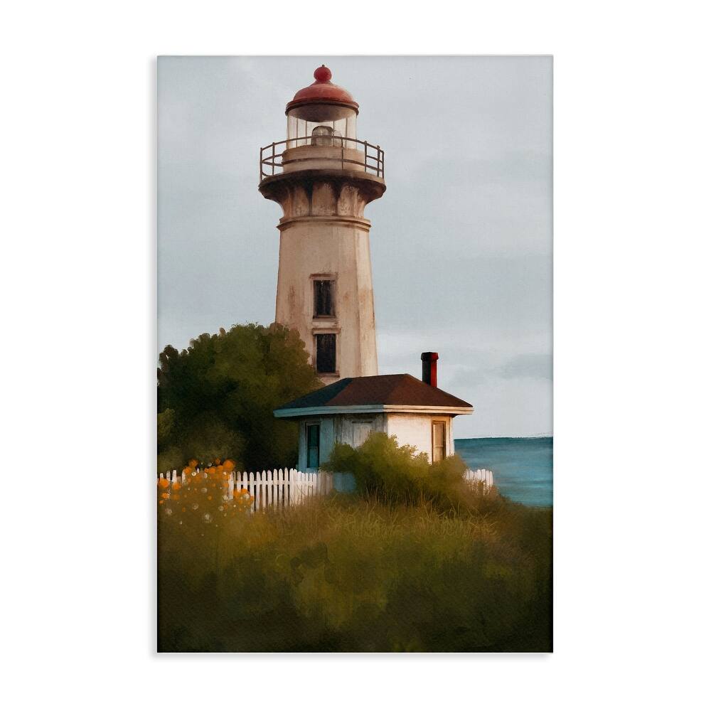Stupell Scenic Summer Lighthouse View Canvas Wall Art Design By Elizabeth Medley
