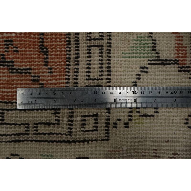 Hand Knotted Oriental 100% Wool Carpet Transitional Floral Oranges & Rust Anatolian Area Rug - 9' 3'' X 5' 6''