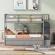 preview thumbnail 4 of 18, Stairway Twin-Over-Twin Bunk Bed with Three Drawers for Bedroom,Dorm,4 Different Sizes Hide Underneath Stairs