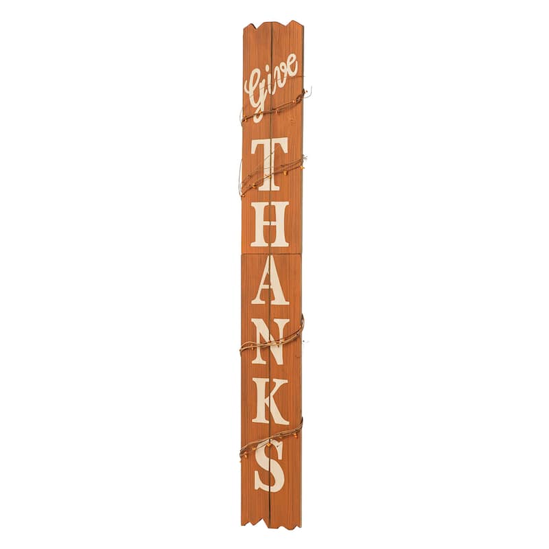 Glitzhome Thanksgiving Wooden Scarecrow Porch Sign Decor