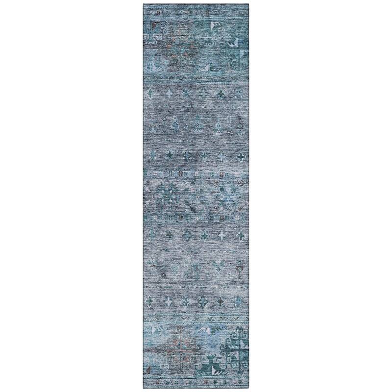 Machine Washable Indoor/ Outdoor Boho Moroccan Chantille Rug