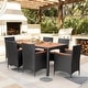 preview thumbnail 2 of 8, Lacoo PE Wicker/ Acacia Wood Outdoor Patio Dining Set