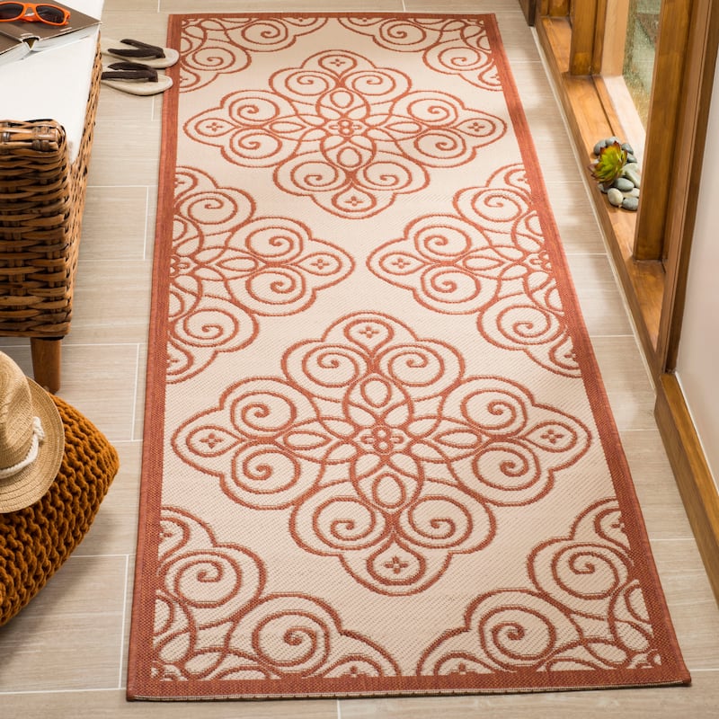 Martha Stewart by SAFAVIEH Rosamond Indoor/ Outdoor Waterproof Rug - 2'7" x 8'2" Runner - Cayenne