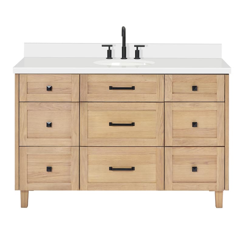 Ariel B55WQOVO Monroe 55" Free Standing Single Basin Vanity Set with