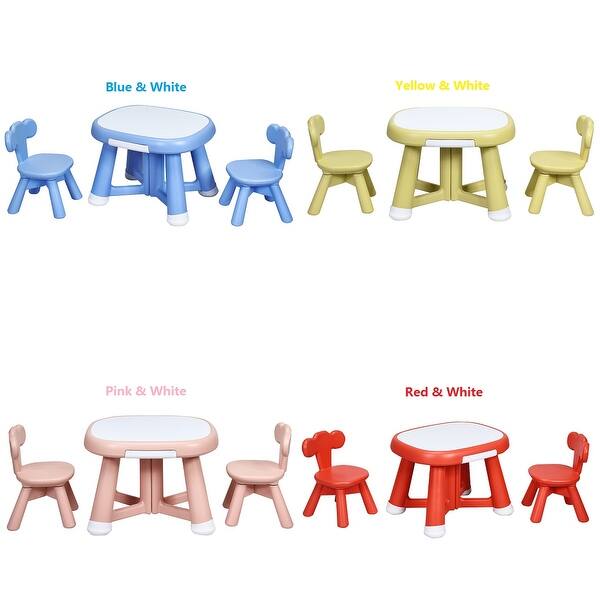 Shop Black Friday Deals On Costway Kids Table And 2 Chair Set W Storage Bins For Children Overstock 29213089 Yellow