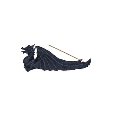 Q-Max 12"W Black Dragon Incense Burner Sticks Holder
