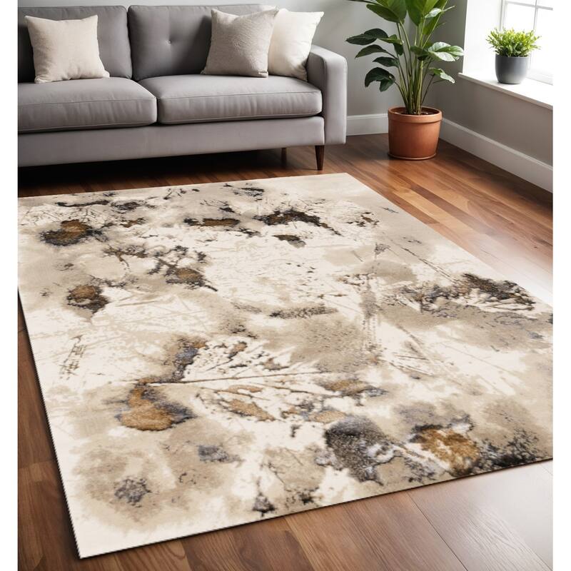 HomeRoots Abstract Modern Rectangle Area Rug - 5' X 8' - 5' X 8'