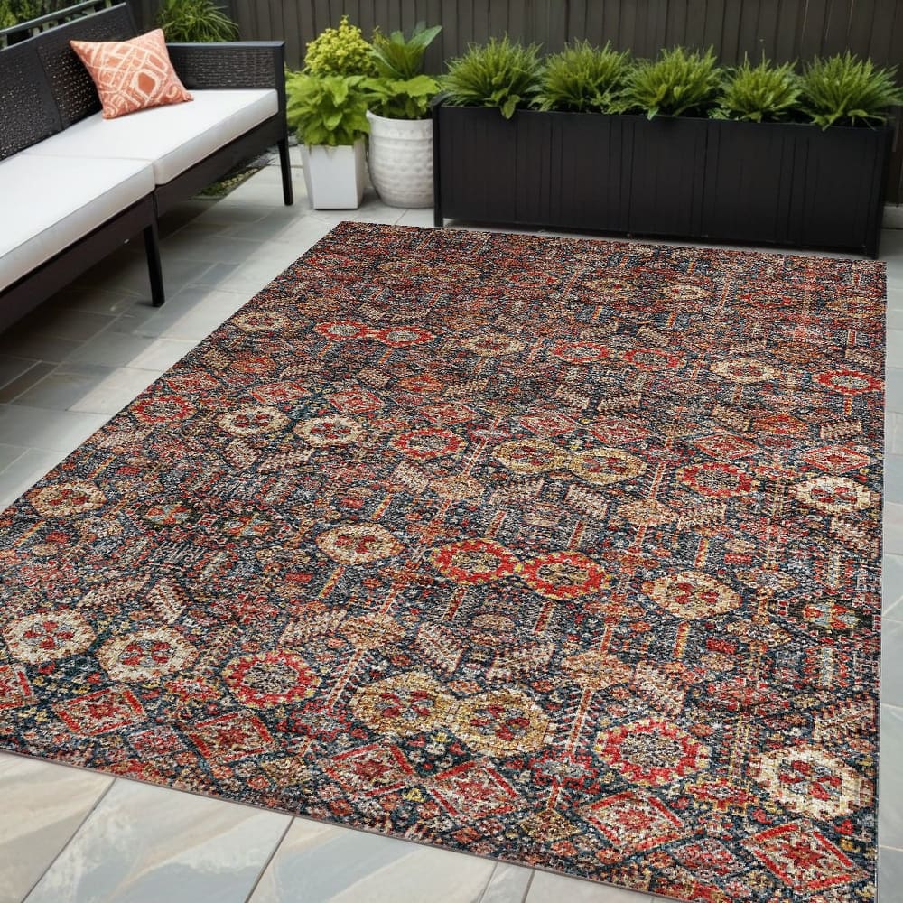 Paro Botanic Elegance Weather Resistant Classic Meets Modern Outdoor Rug