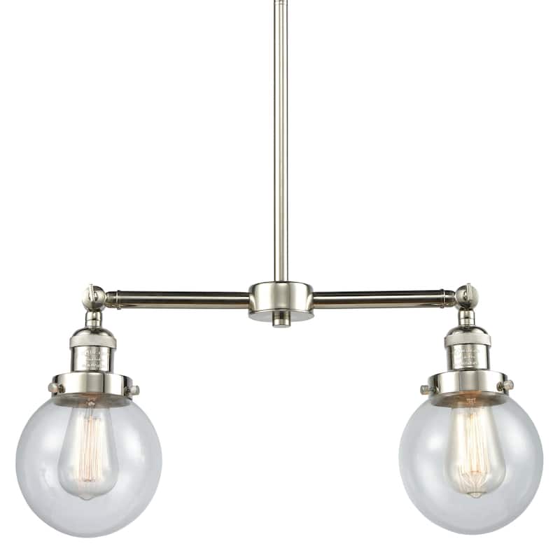 Innovations Lighting Beacon 2 Light 23" Wide Linear Chandelier - Polished Nickel / Clear