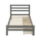 preview thumbnail 6 of 15, Twin Wood Platform Kids Bed with 2-Drawers, Durable White Finish, Solid Wood Frame, Headboard & Footboard, Easy Assembly, Grey