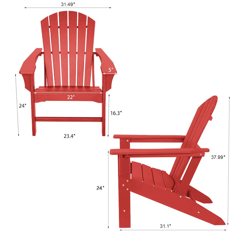Outdoor Classic Recycled Plastic Adirondack Chair,set of 4 - N/A