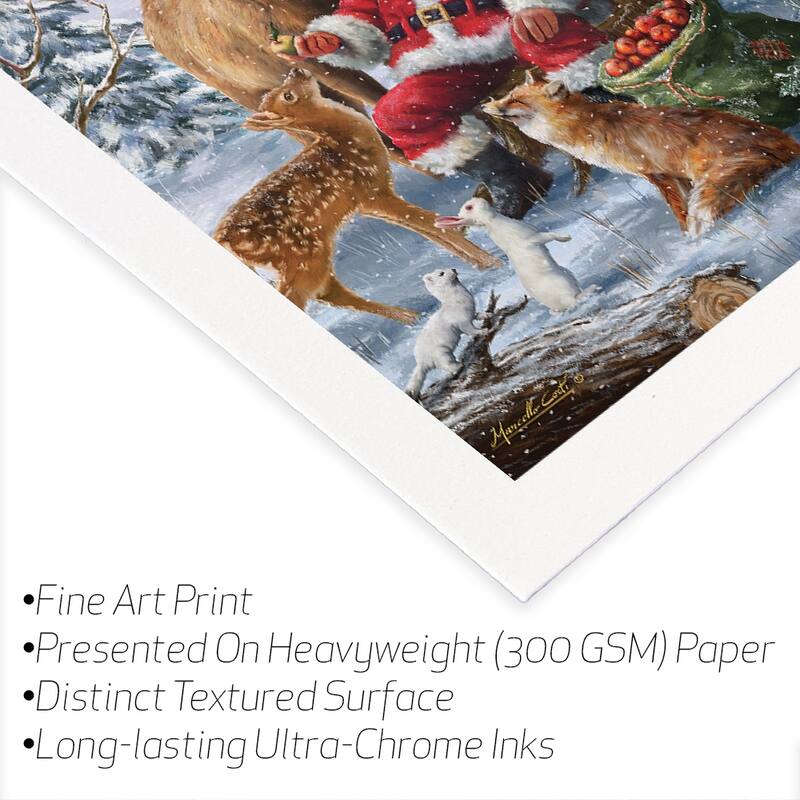 Santa Animals Fine Art Paper Print by Ali Corti - Multi - 32x24