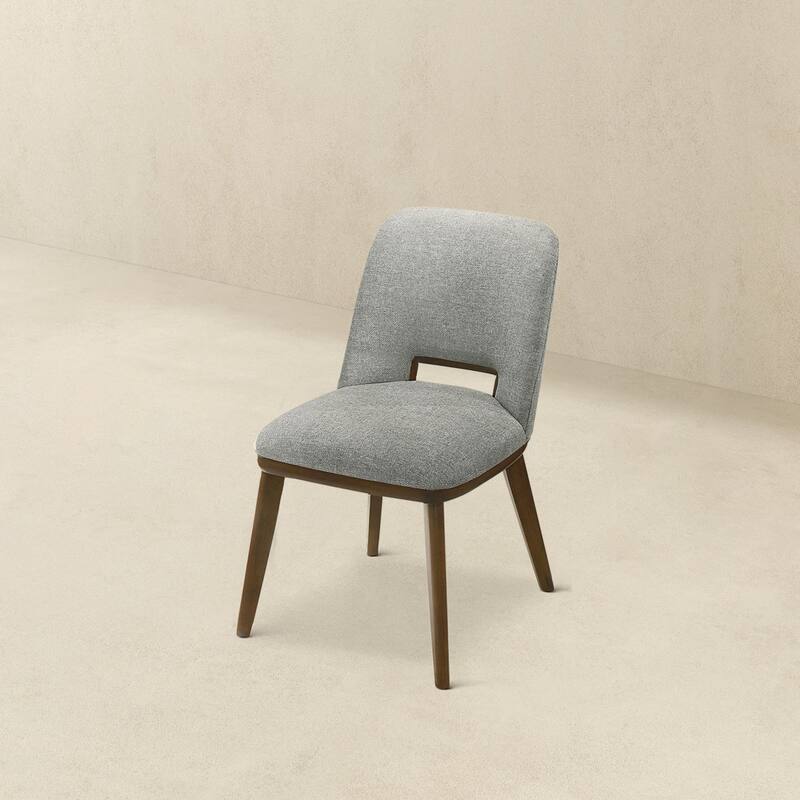 GDFStudio - Blake Modern Mid-Century Dining Chair with Fabric Upholstery & Solid Wood Base, Set of 2 - 24.8"W