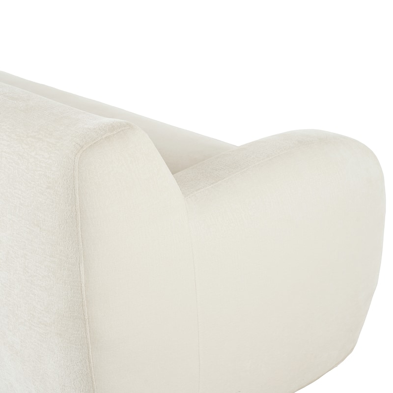 Streamlined Sofa with Curved Design and Extra-Large Seat Depth for Living Room or Guest Room