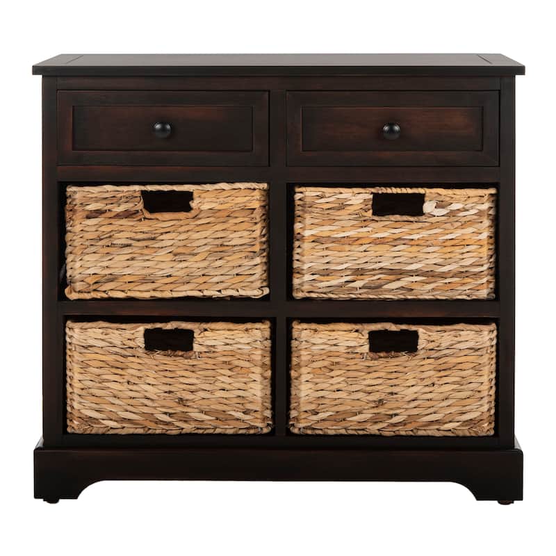 SAFAVIEH Ardelia Red 6-Drawer Storage Unit (Fully Assembled) - 30Wx13Dx26H - Brown