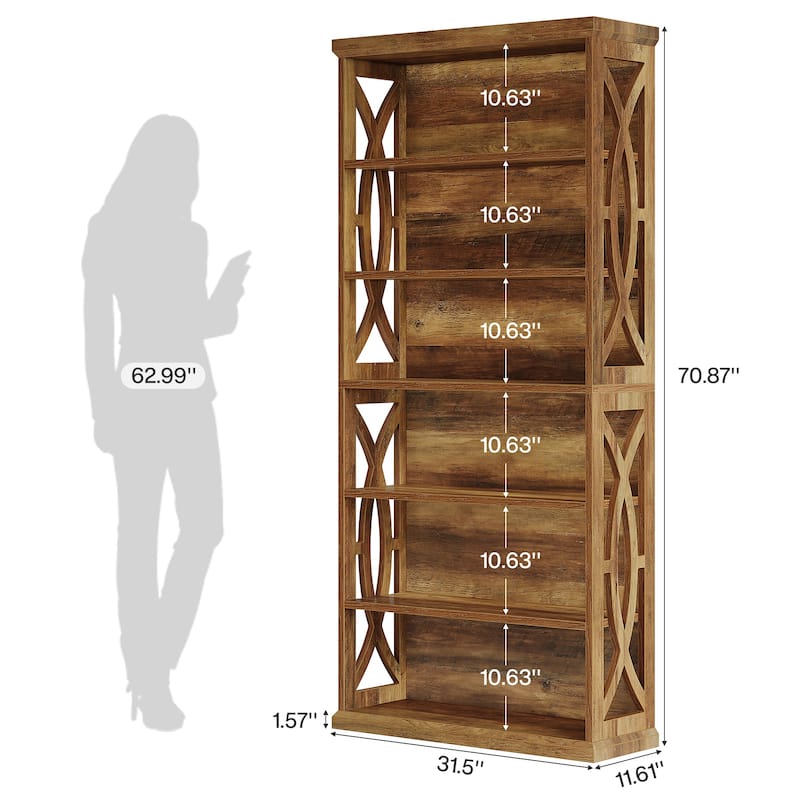 71 Inches Tall Freestanding Bookshelf Bookcase for Home Office