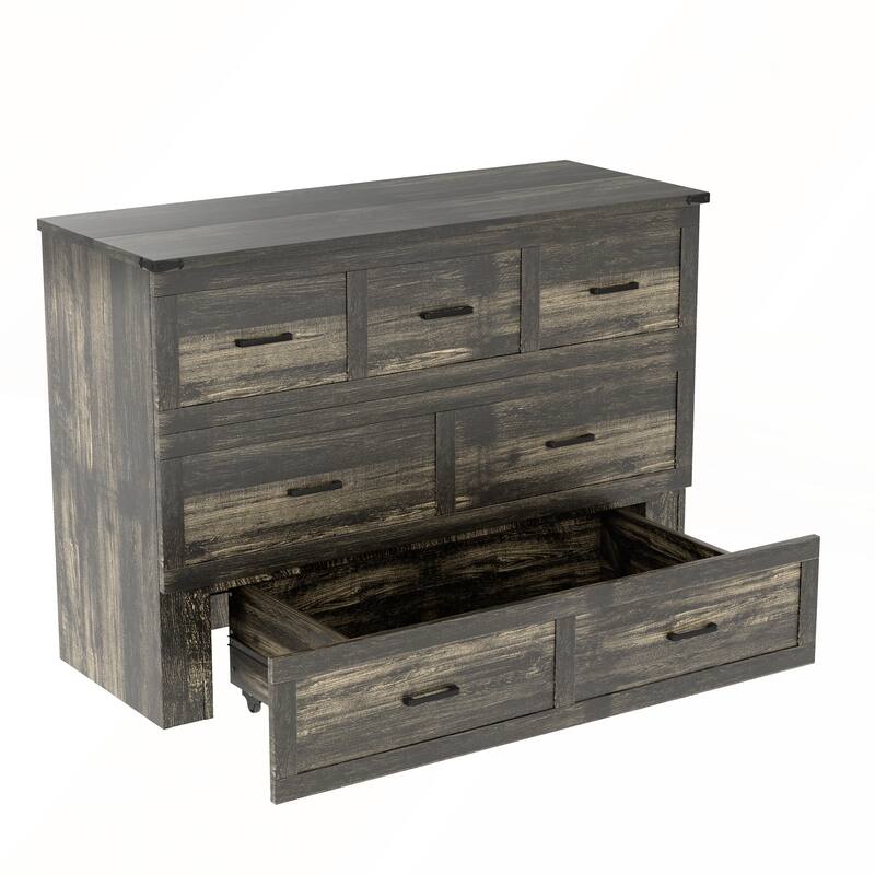 Murphy Bed Cabinet with Charging Station for Guest Room and Small Bedroom