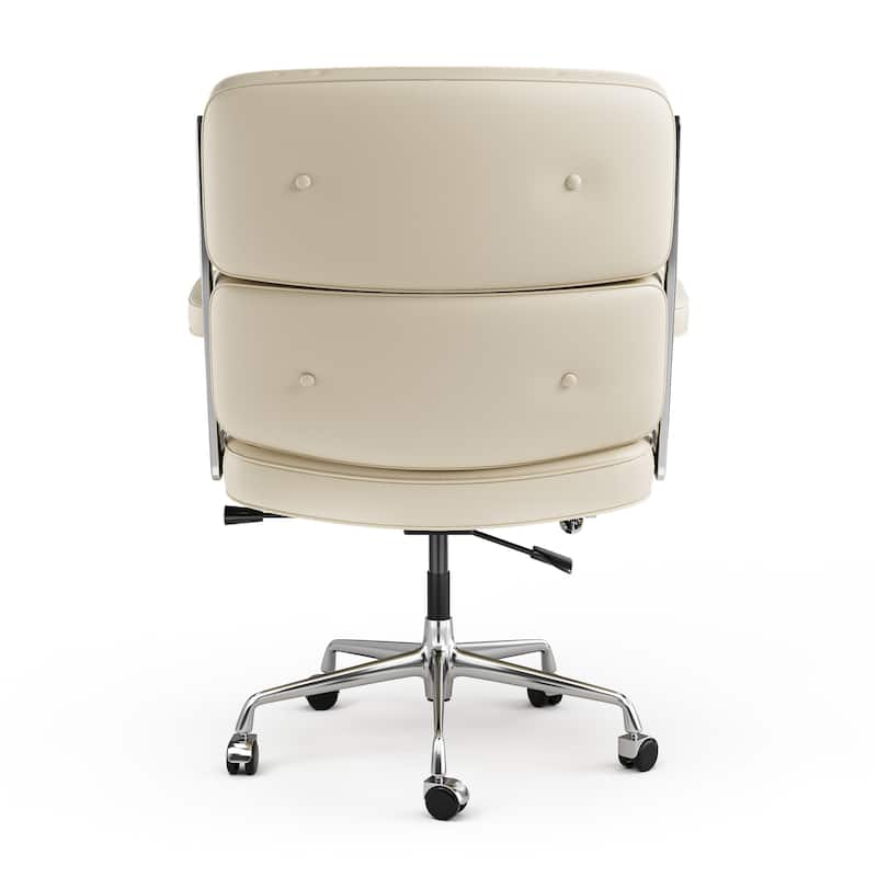 Mid-Back Ergonomic Executive Lobby Chair with Lumbar Support - N/A