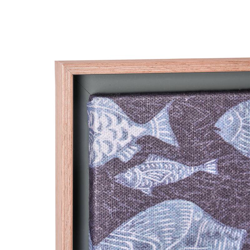 Kona Coast by Reyn Spooner Framed Floated Tropical Blue Fish Floated Printed Linen Wall Art Set of 2