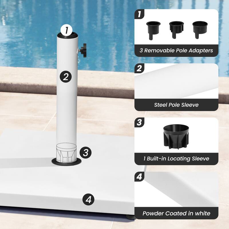 42lbs Outdoor Square Concrete Free Standing Patio Market Umbrella Base