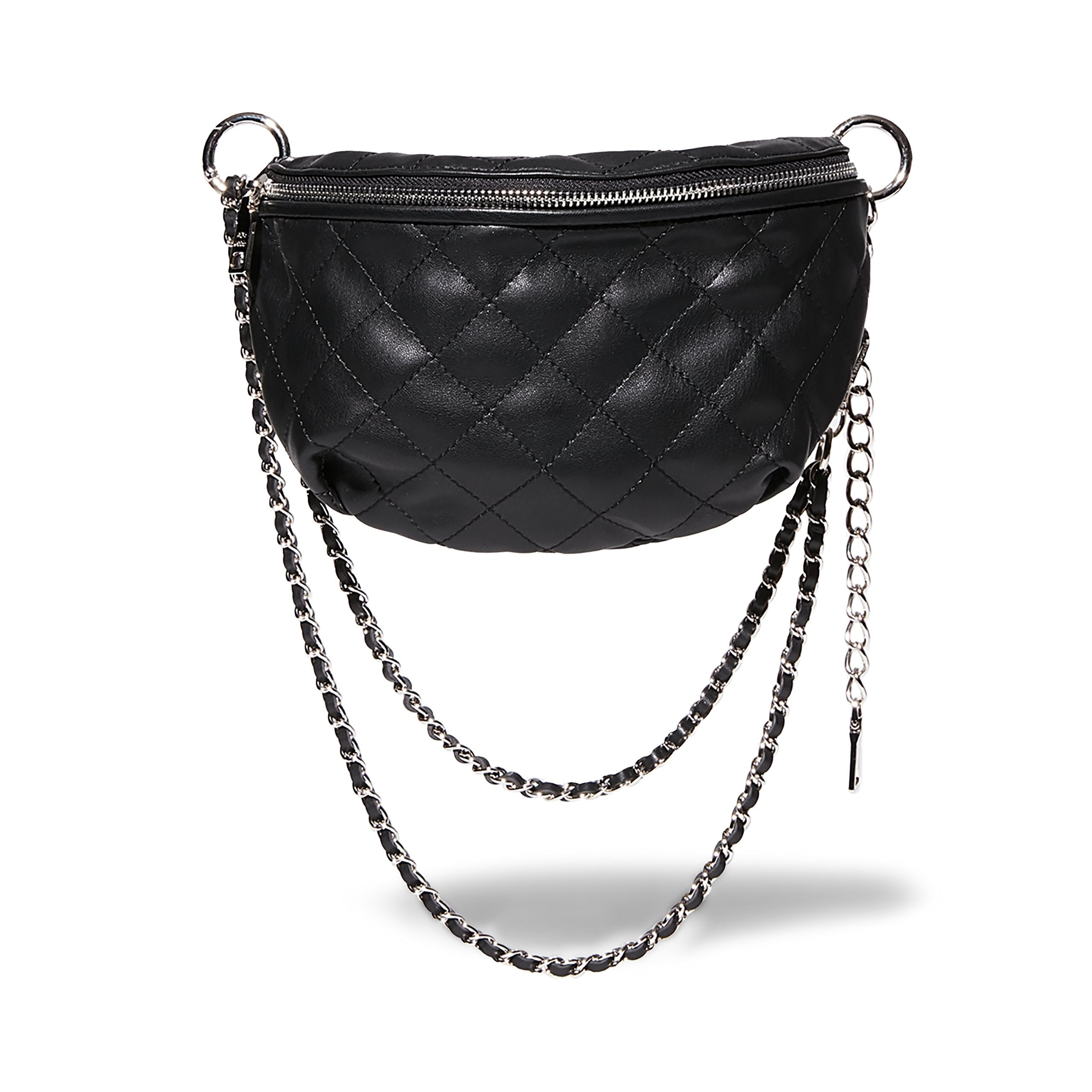 steve madden black quilted purse