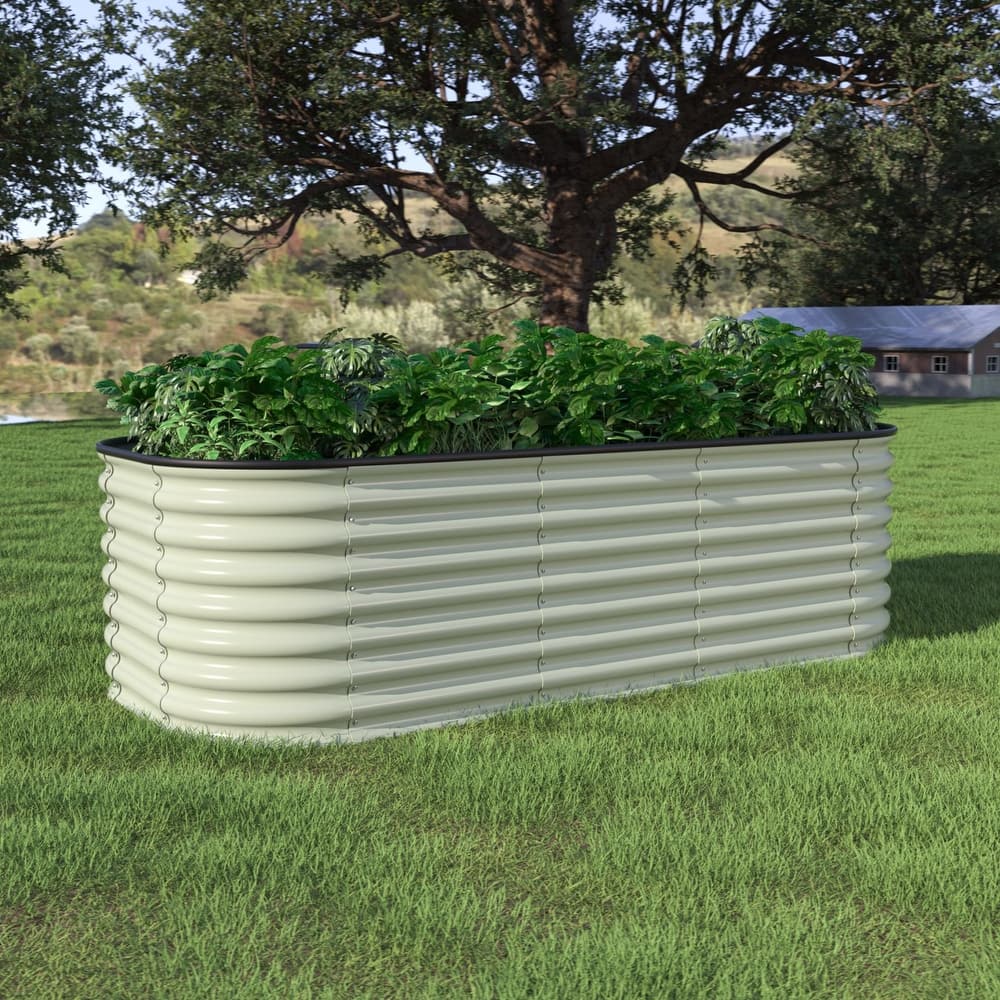 VEIKOUS 24''H Galvanized Steel Raised Garden Bed, Bottomless Design for Healthy Plant Growth