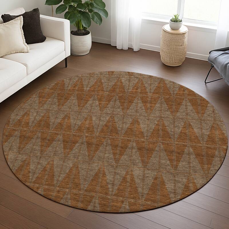 Machine Washable Indoor/ Outdoor Modern Zeke Chantille Rug