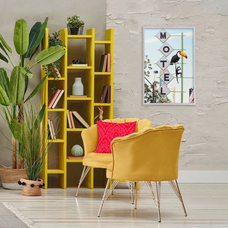 Stupell Toucan on Motel Sign Framed Giclee Art Design By Ashley Singleton