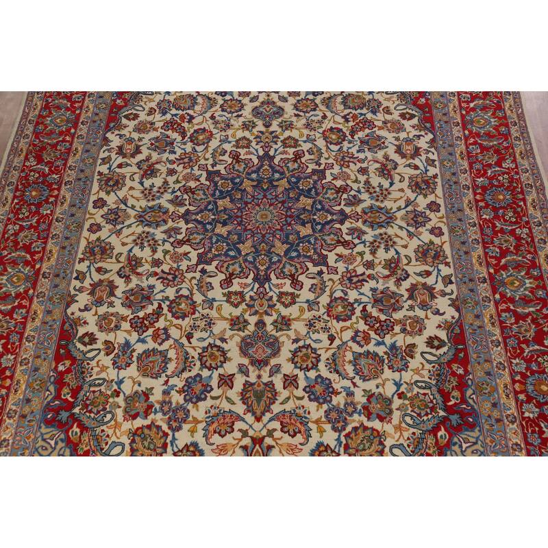 Hand Knotted Oriental 100% Wool Carpet Traditional Floral Beige & Ivories Najafabad Area Rug - 16' 1'' X 9' 11''