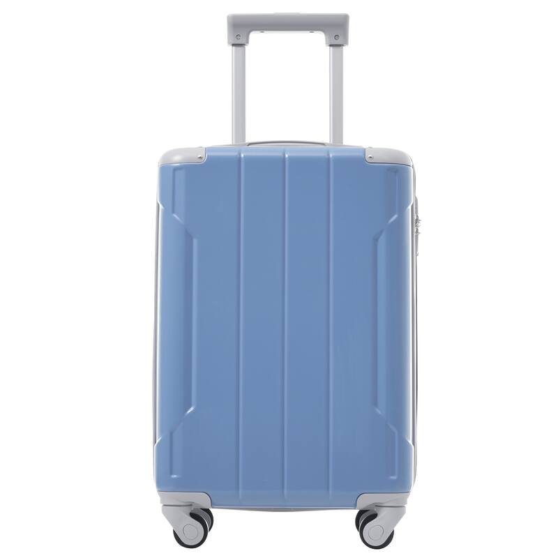 Anmytek 3 Piece Luggage Set Light Blue Hardshell Carry On with TSA Lock and Duffle Bag