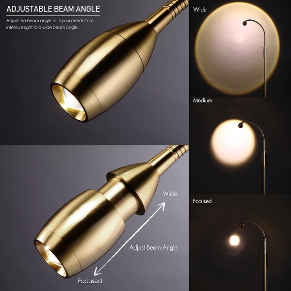 Adjustable LED Beam Floor Lamp Dimmable and Zoomable Spotlight Flexible Gooseneck Reading Crafting Standing Lamp Bed Bath Beyond 41471750