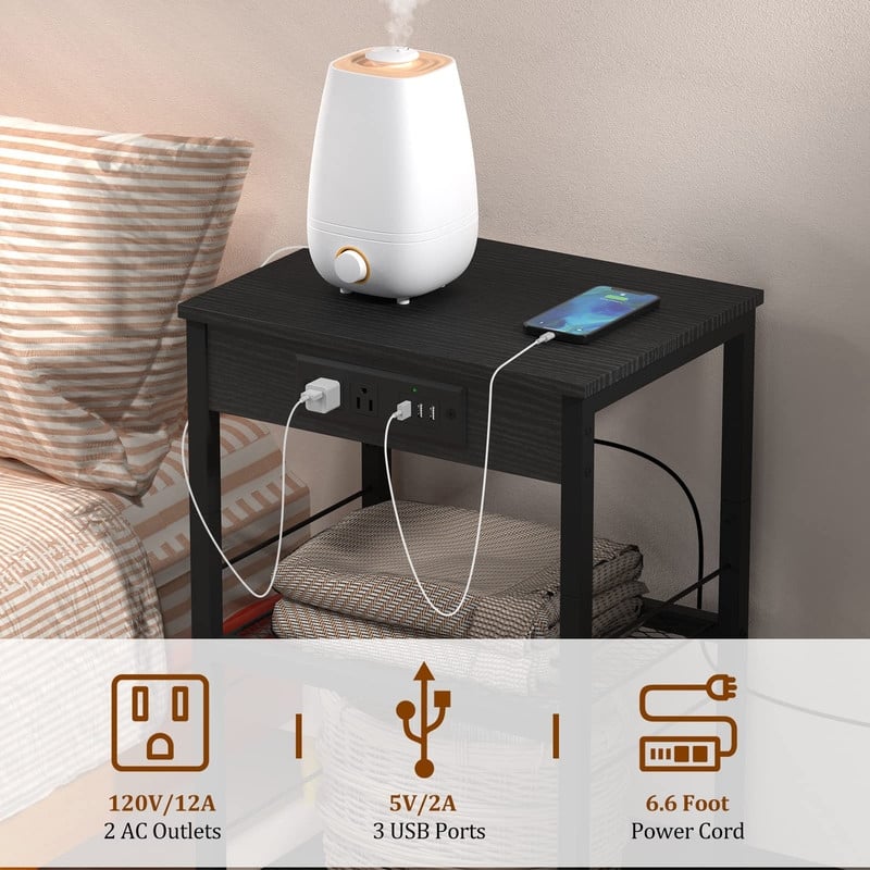Nightstand with Charging Station