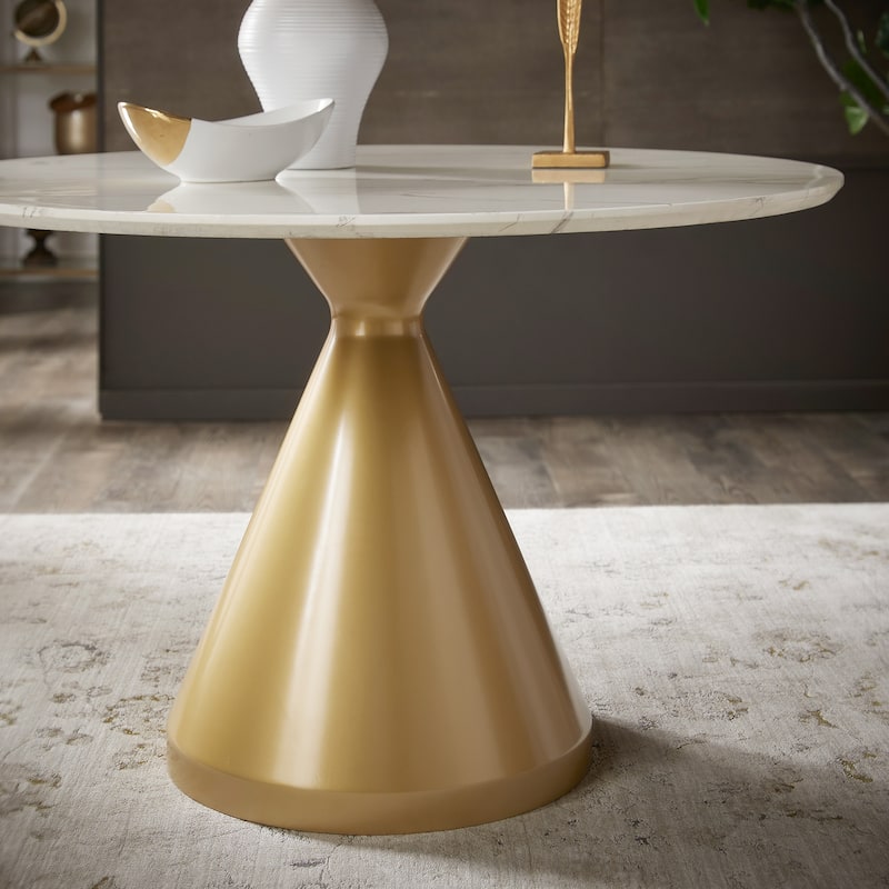 Darcy 46" Wide Faux Marble Round Dining Table by iNSPIRE Q Bold